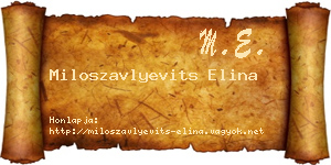 Miloszavlyevits Elina névjegykártya
